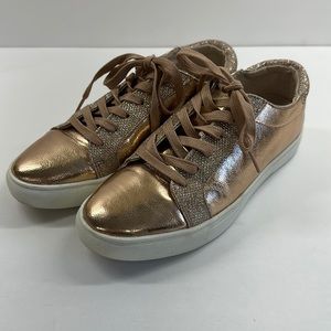 Kenneth Cole Reaction Joey rose gold sneakers.